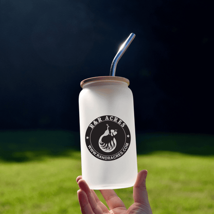 R &amp; R 16oz Frosted Glass Can- Multiple Designs - Winks Design Studio,LLC