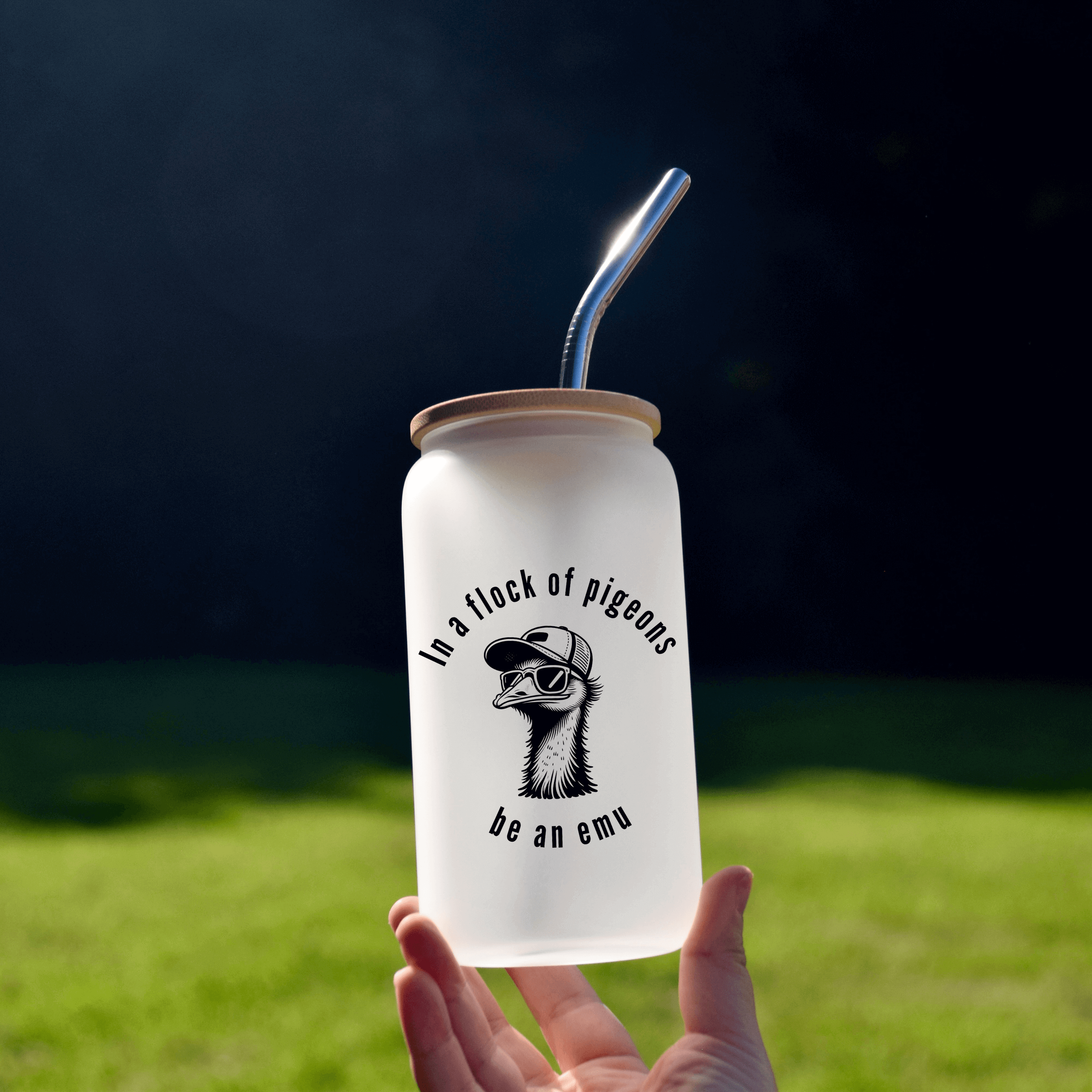 R &amp; R 16oz Frosted Glass Can- Multiple Designs - Winks Design Studio,LLC