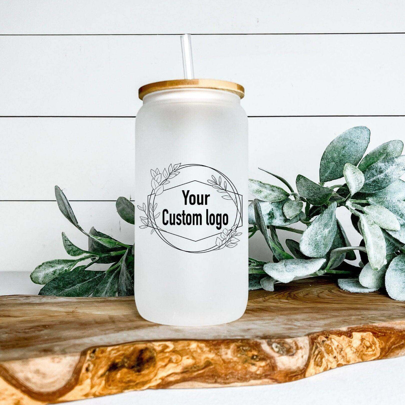 Custom 16oz Frosted Glass Can - Winks Design Studio,LLC