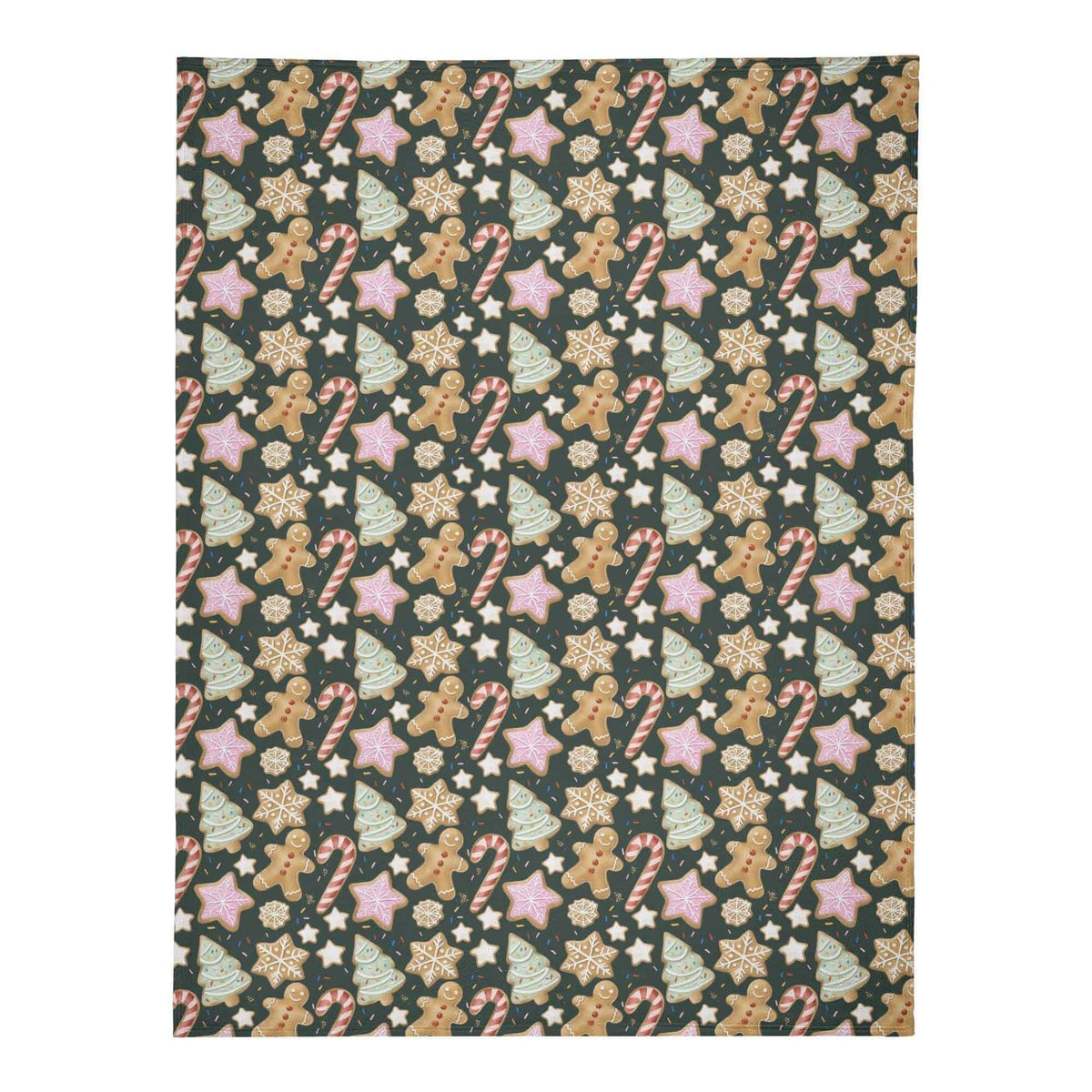 Christmas Cookie fleece blanket by Winks Design Studio, LLC featuring festive cookie patterns on soft, cozy fabric.