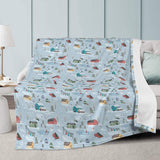 Christmas Village Fleece Blanket - Winks Design Studio,LLC