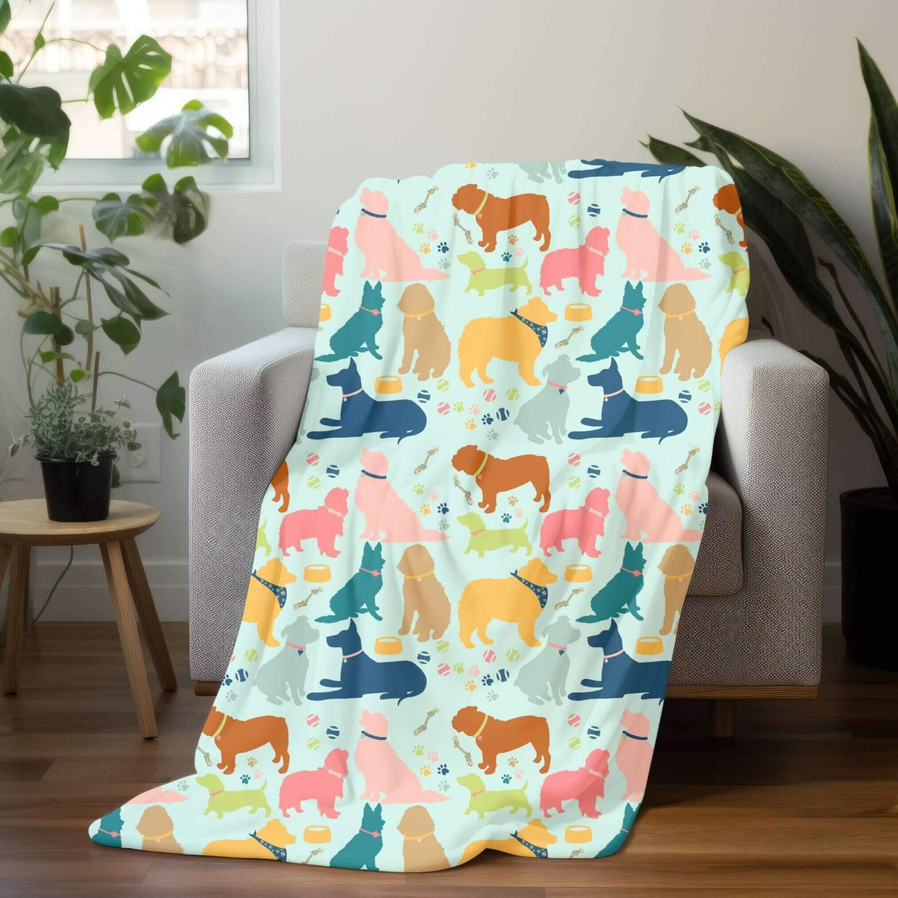 Cute Dog Breed Soft Fleece Blanket 80”x60” - Winks Design Studio,LLC