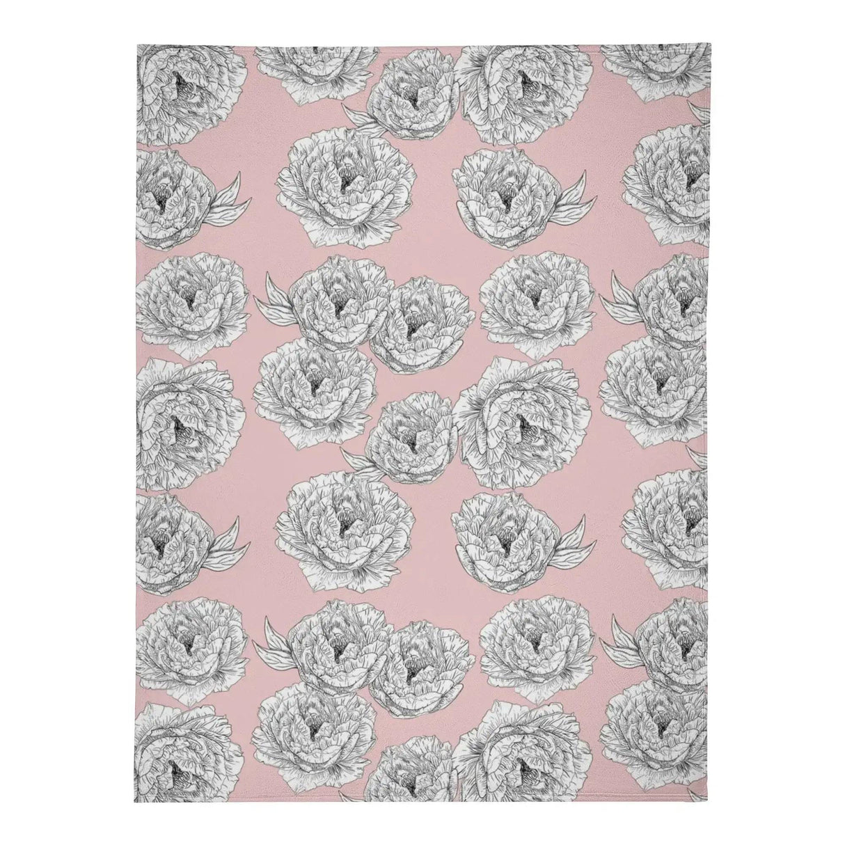 Pink Peony Flower Blanket - Winks Design Studio,LLC