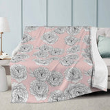 Pink Peony Flower Blanket - Winks Design Studio,LLC