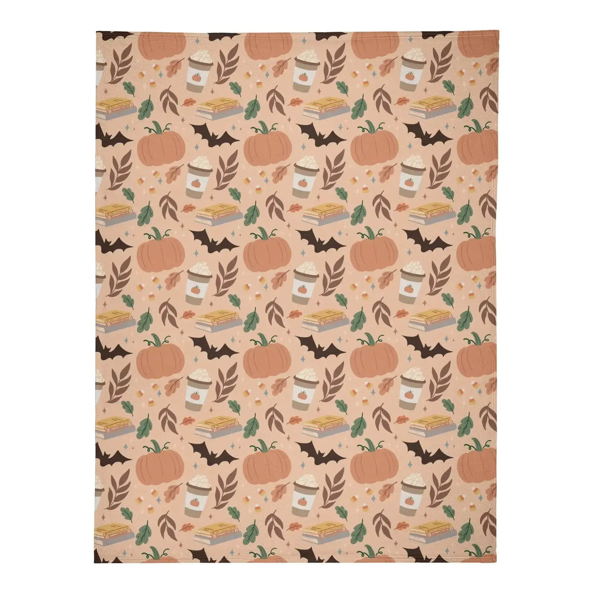 Fall-themed pumpkin patch blanket by Winks Design Studio, LLC, featuring cozy autumn designs on an 80x60 blanket.