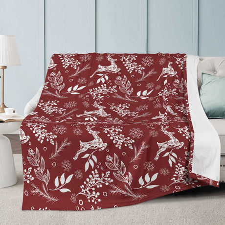 Reindeer Fleece Blanket - Winks Design Studio,LLC