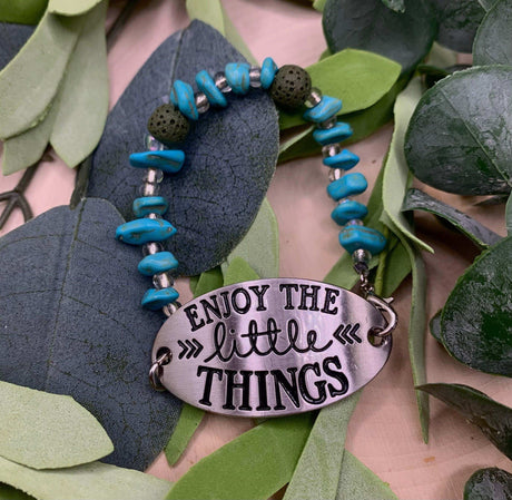 Handmade Beaded Bracelet- Enjoy the Little Things - Winks Design Studio,LLC