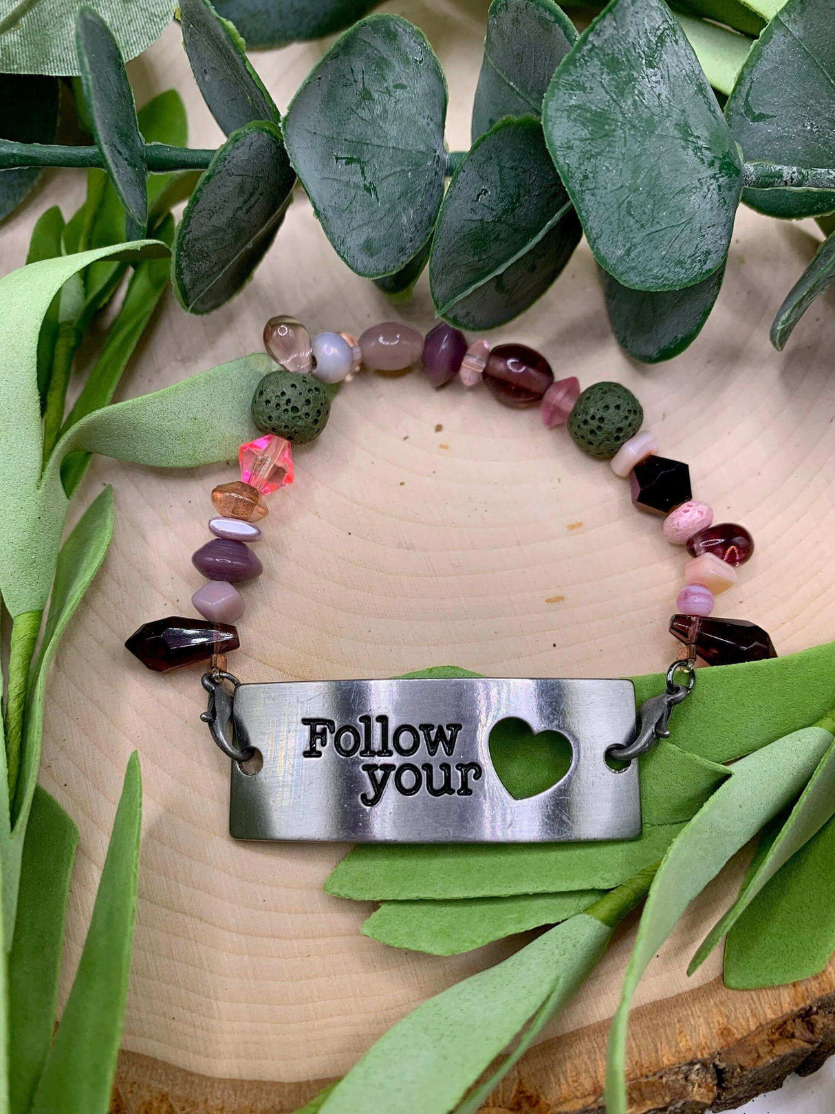 Handmade Beaded Bracelet- Follow Your heart - Winks Design Studio,LLC