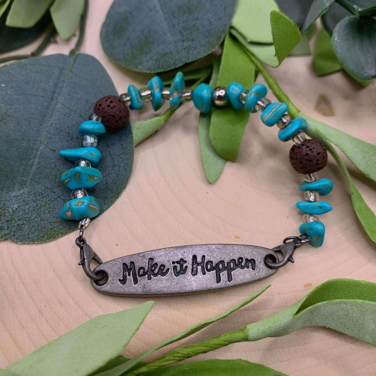 Handmade Beaded Bracelet- Make It Happen - Winks Design Studio,LLC