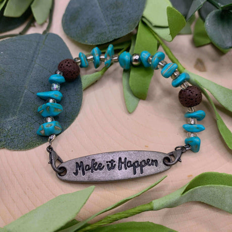 Handmade Beaded Bracelet- Make It Happen - Winks Design Studio,LLC