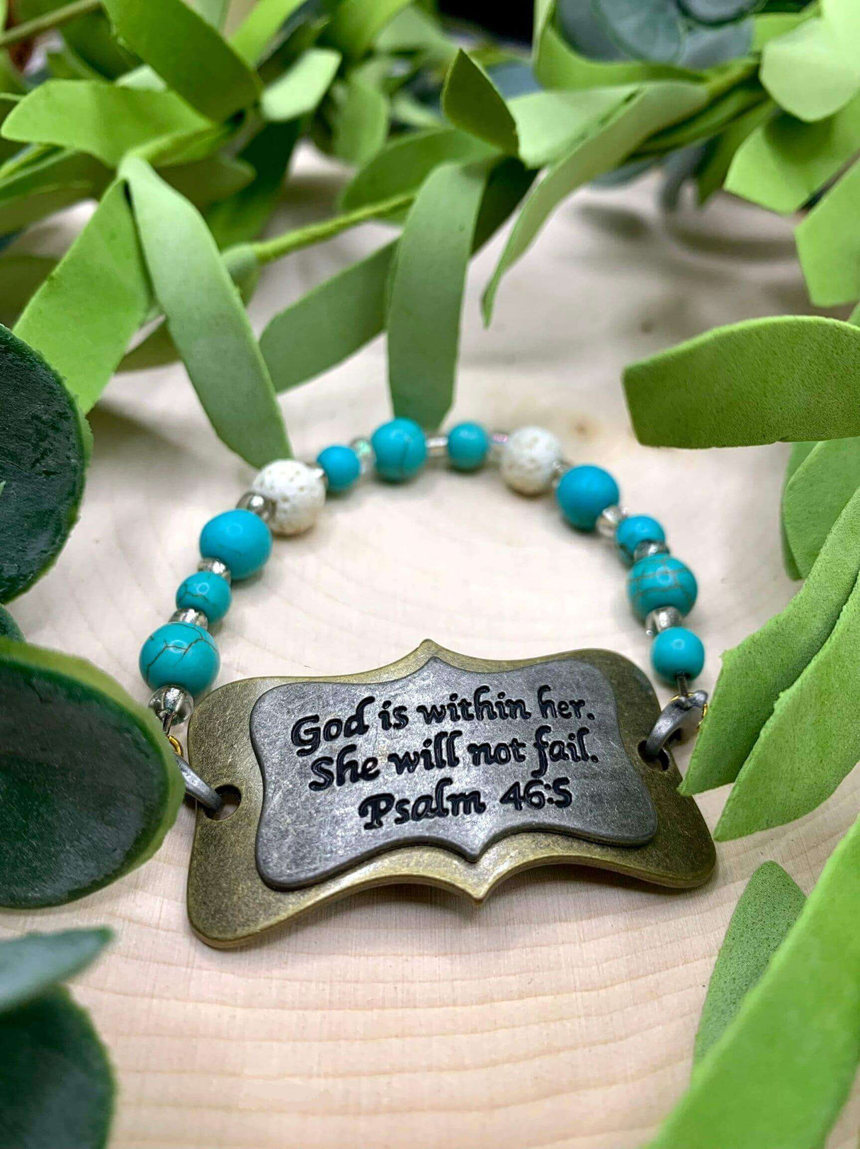 Handmade Beaded Bracelet- Psalm 46:5 - Winks Design Studio,LLC