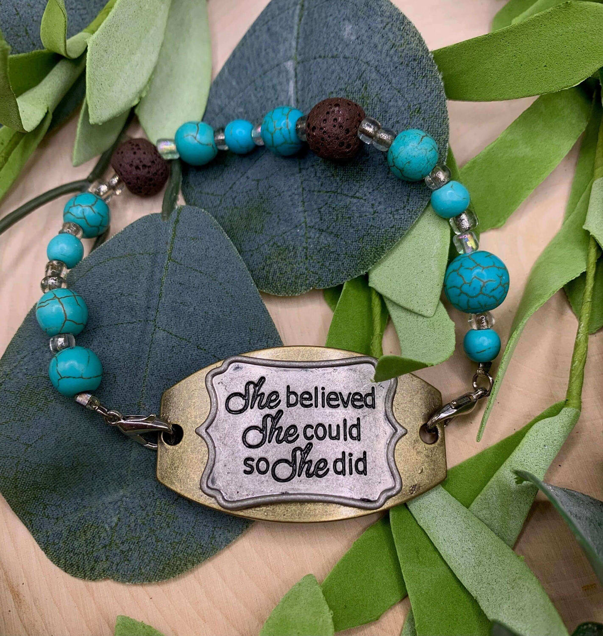 Handmade Beaded Bracelet- She Believed She Could… - Winks Design Studio,LLC