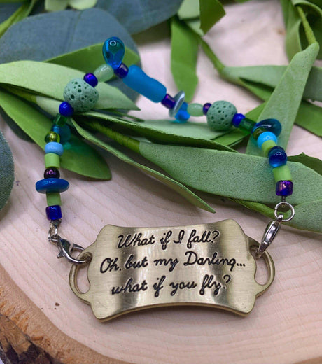 Handmade Beaded Bracelet- What if I Fall… - Winks Design Studio,LLC