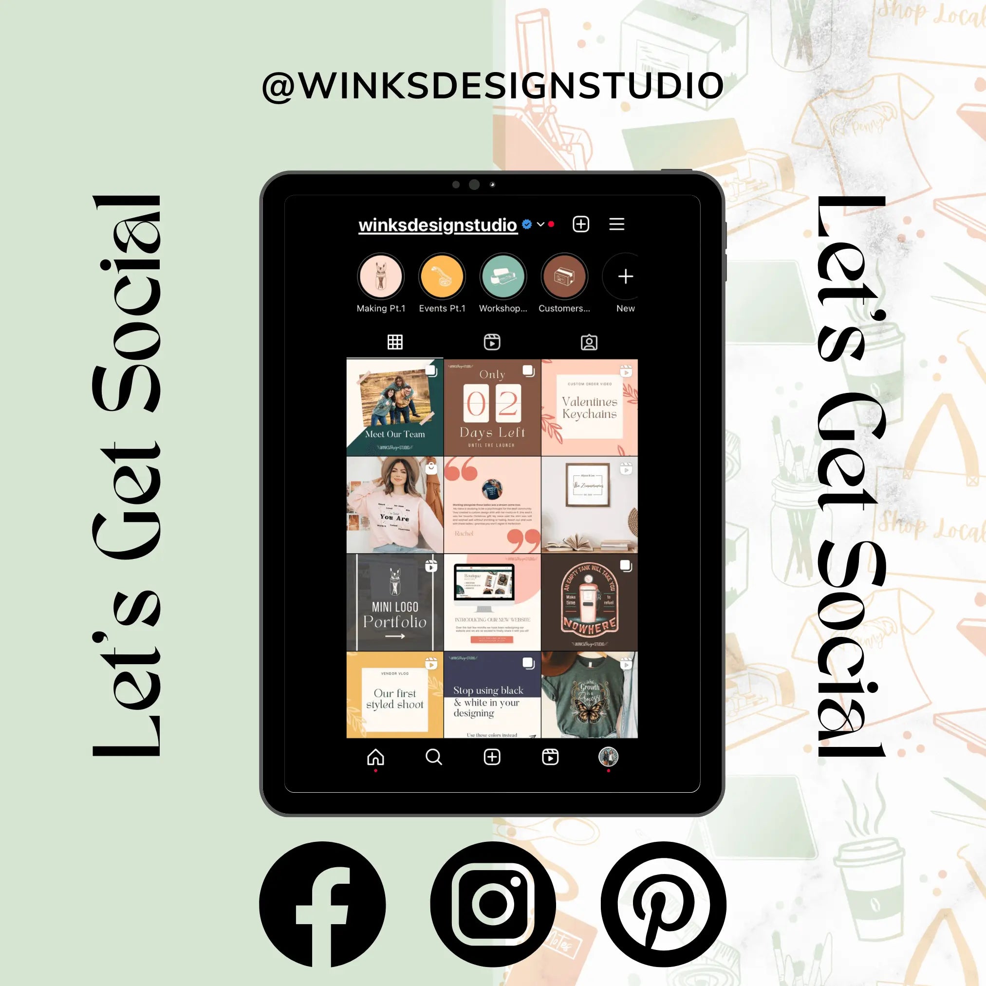 Winks Design Studio LLC Oxford Oaks Distillery ceramic mug with a detailed logo design on white ceramic surface.