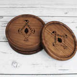 Oxford Oaks Distillery Wooden Engraved Coasters - Winks Design Studio,LLC