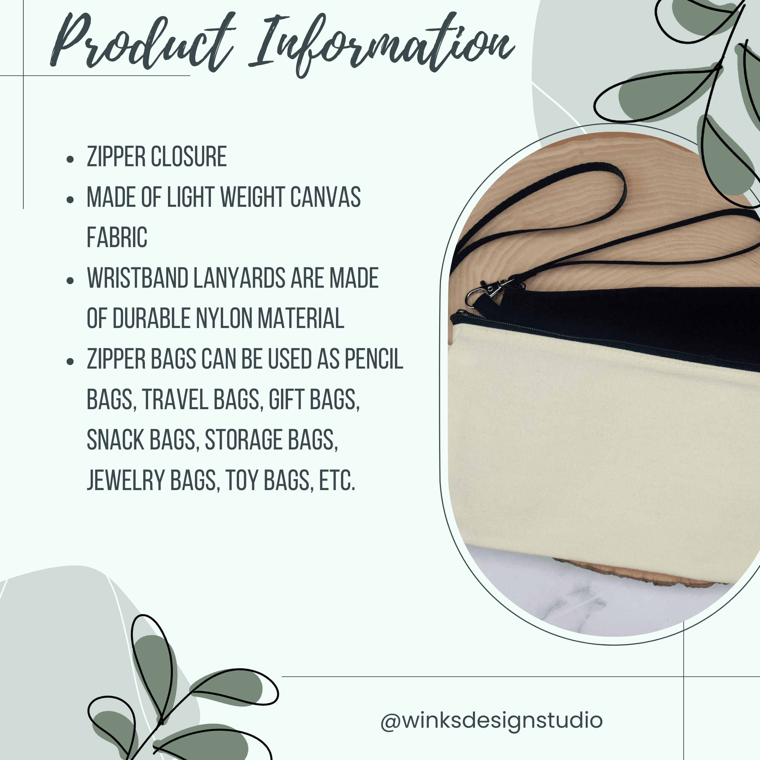 Avian Exotic Wristlet Cosmetic Bag - Winks Design Studio,LLC