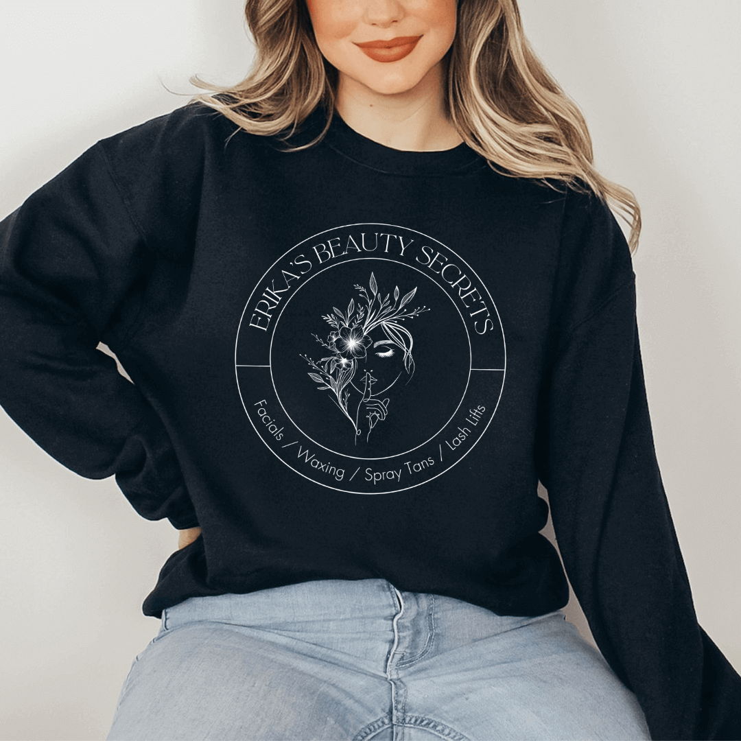 Erika's Beauty Secrets Crewneck Sweatshirt - Winks Design Studio,LLC