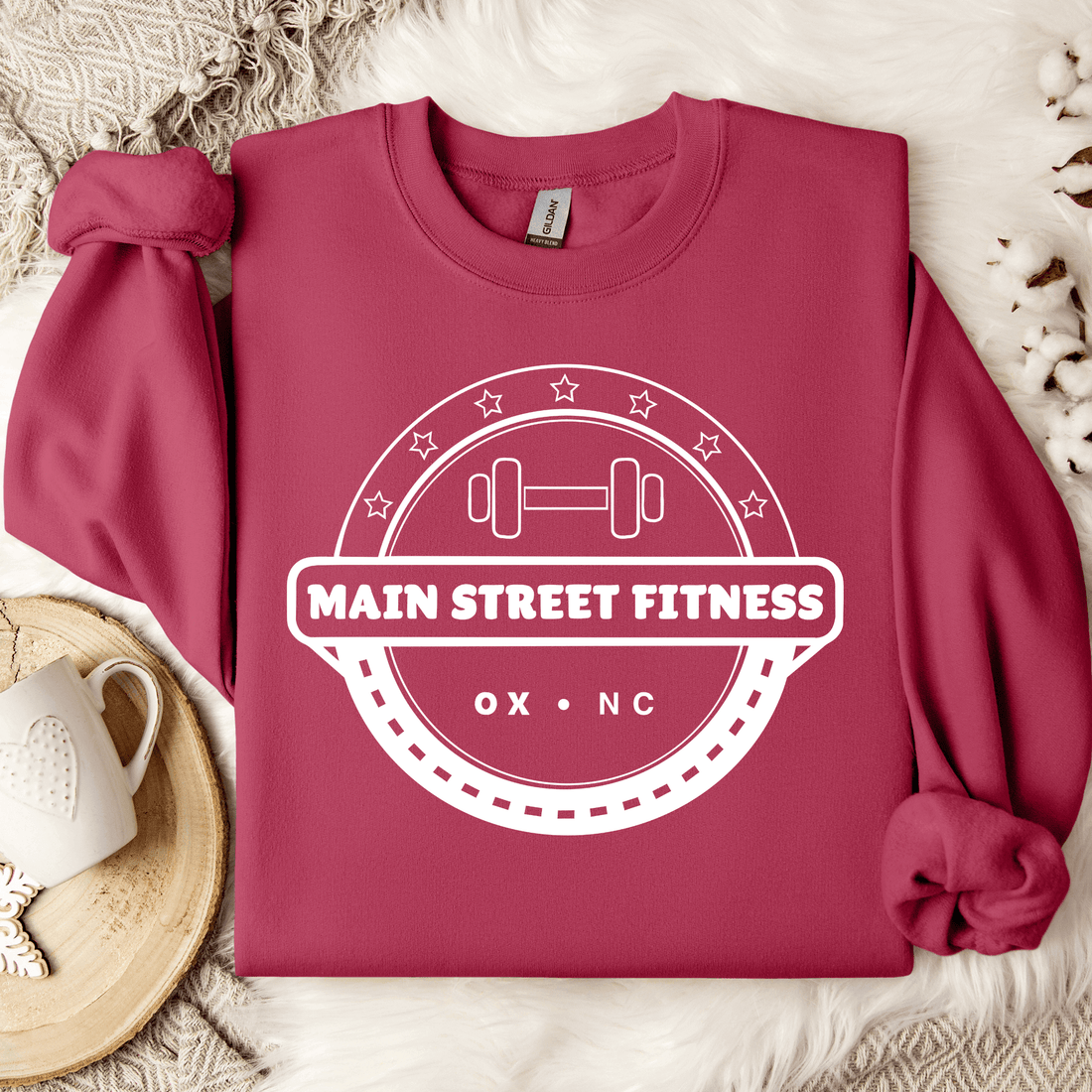 Main Street Fitness Crewneck Sweatshirt - Winks Design Studio,LLC
