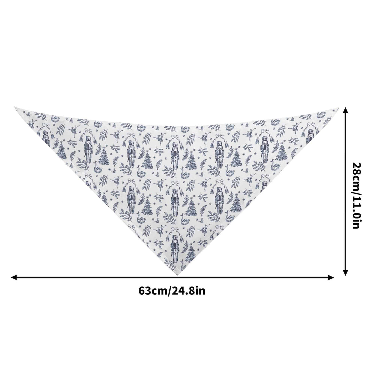 Winks Design Studio LLC Nutcracker dog bandana featuring a festive, colorful pattern on soft fabric for pets.