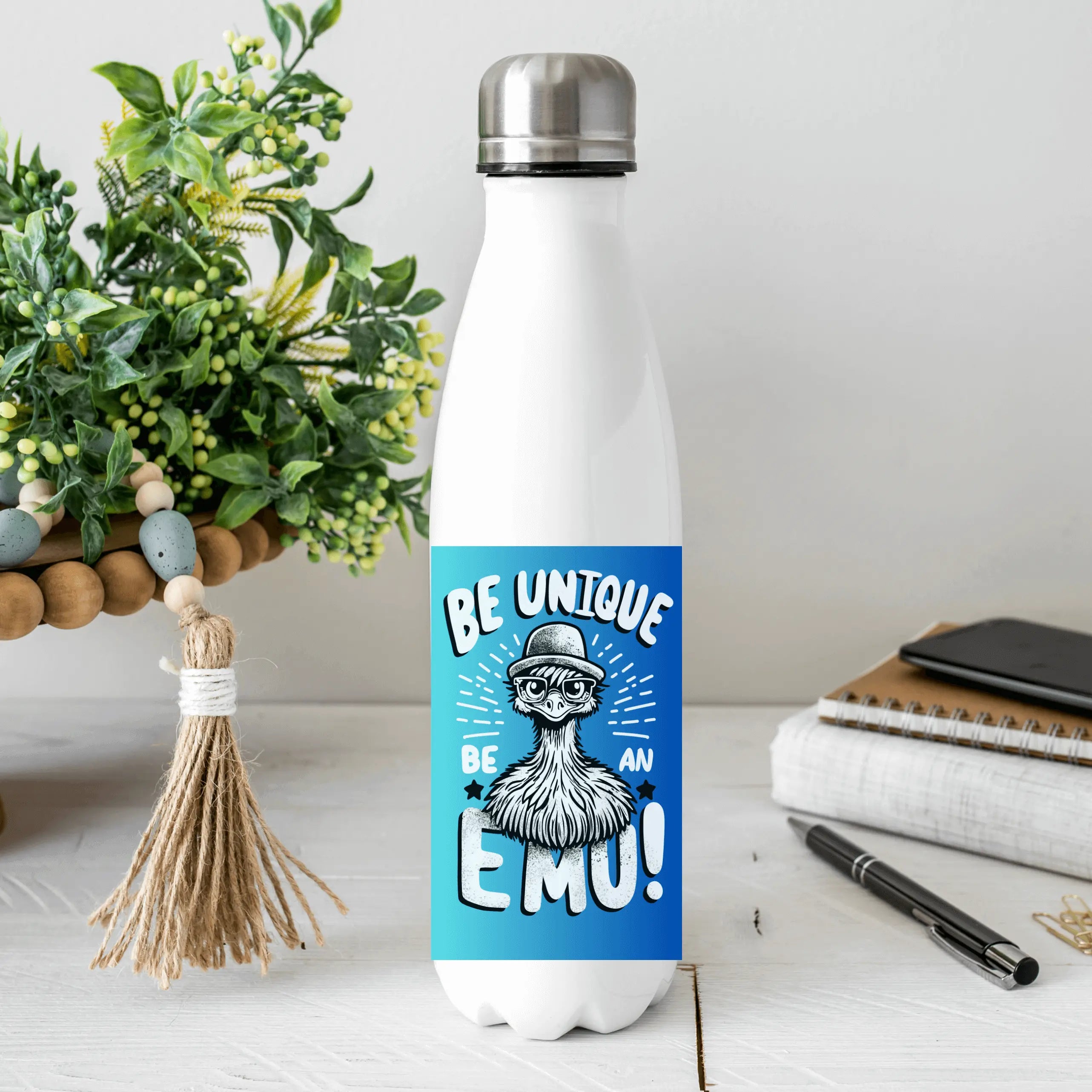 Winks Design Studio LLC 17oz stainless steel tumbler with R &amp; R logo, durable drinkware for hot and cold beverages.