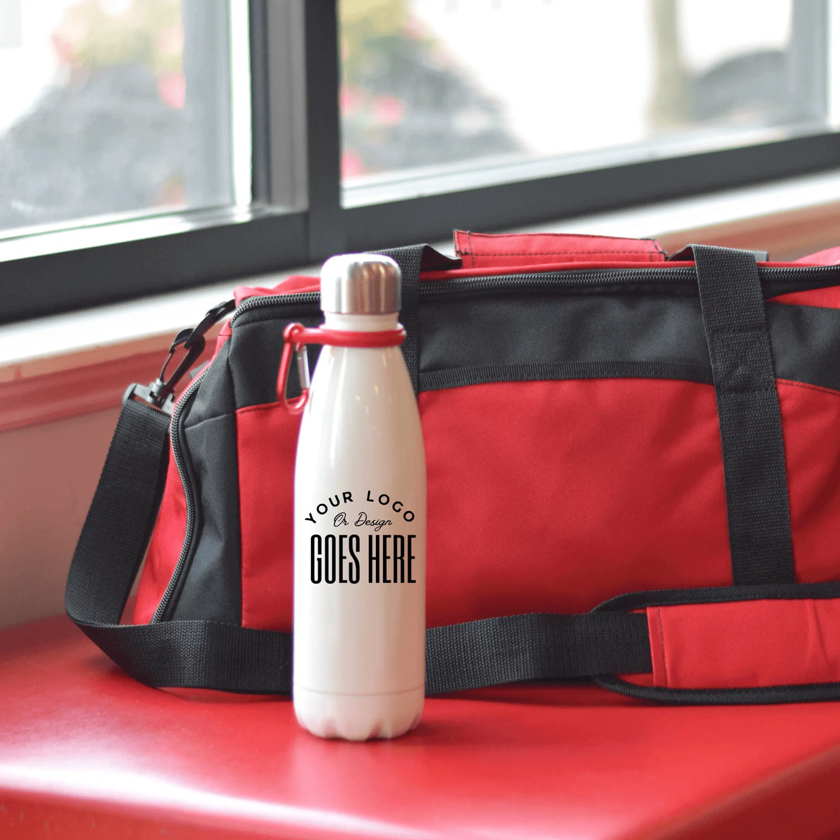 Custom 17oz water bottle from Winks Design Studio, LLC, with a sleek design and durable drinkware for everyday use.