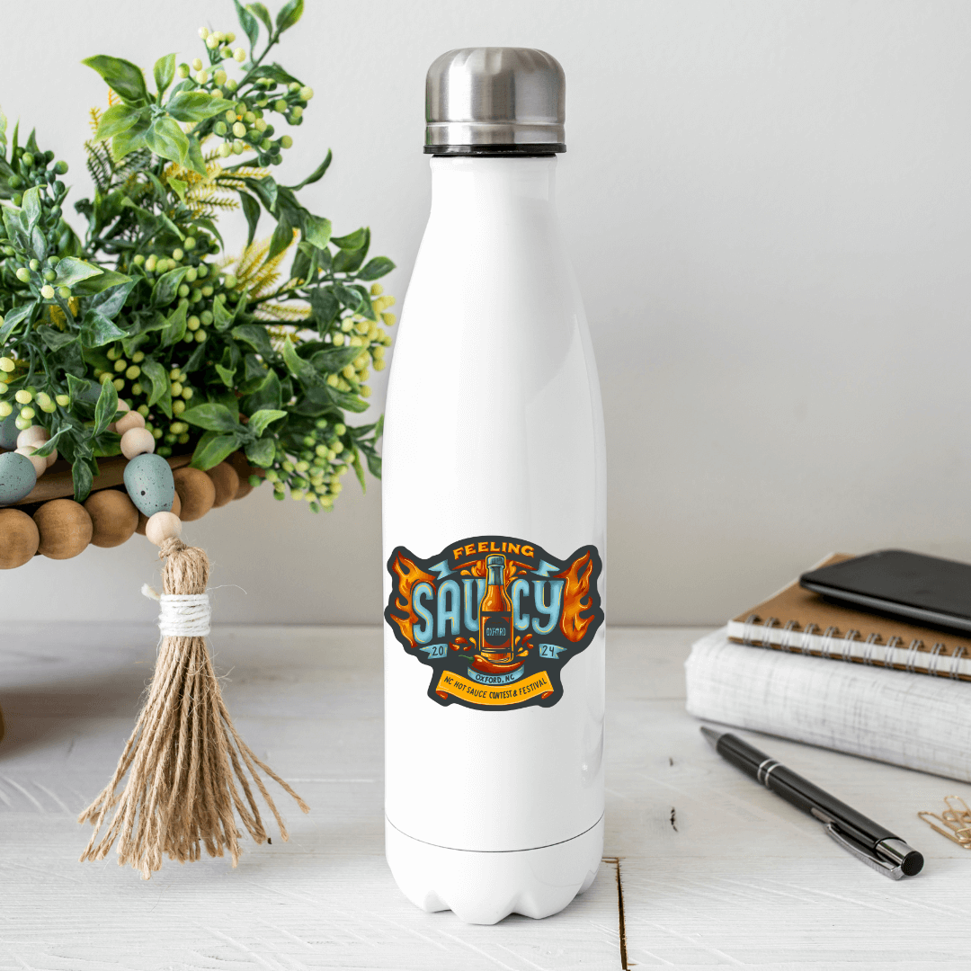 NC Hot Sauce Contest & Festival 17oz Water Bottle - Winks Design Studio,LLC