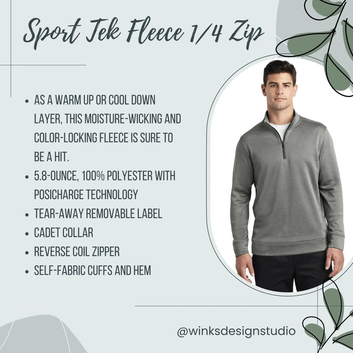 Winks Design Studio LLC Granville Haunt Farm fleece pullover in small size, cozy fleece material with detailed farm-themed design.