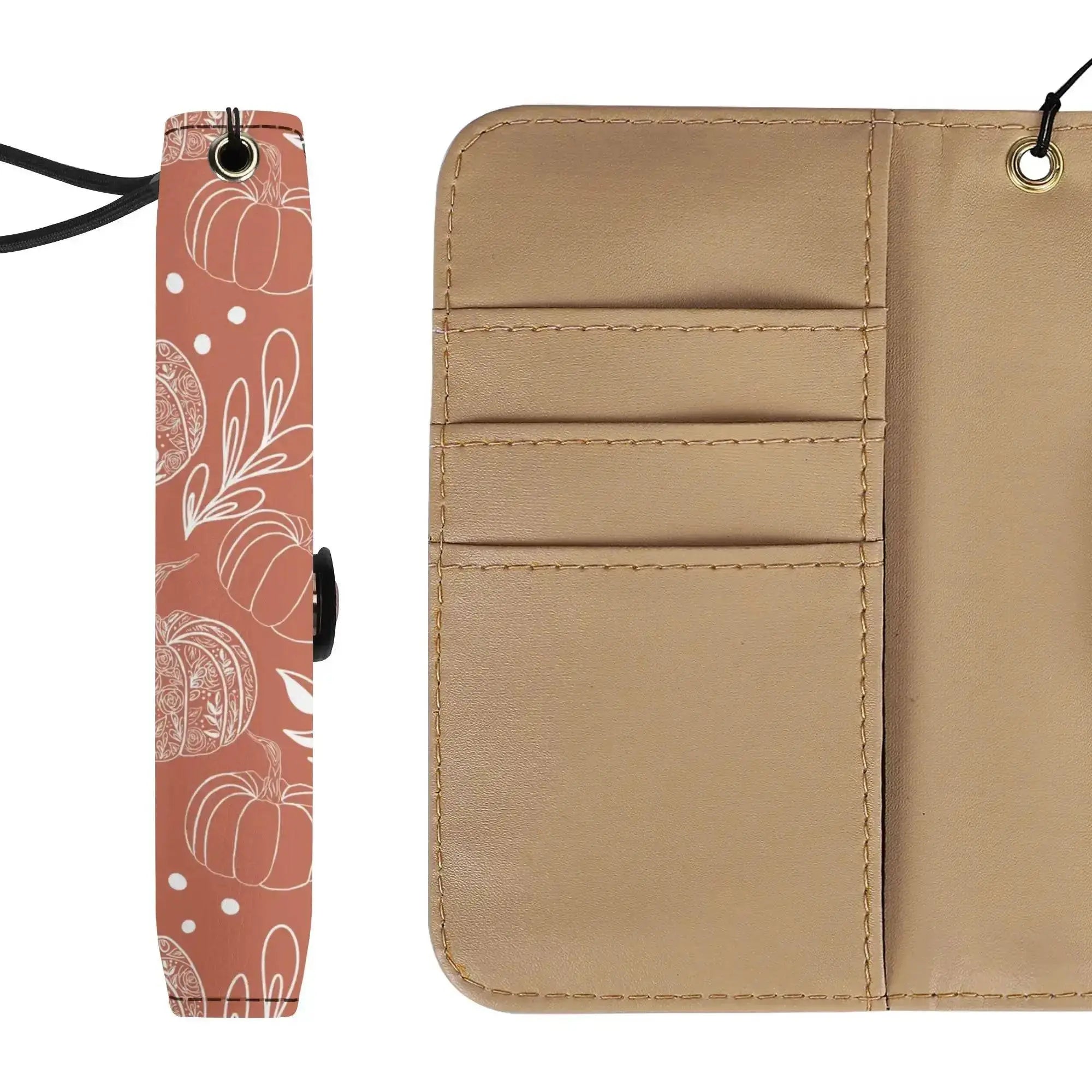 Winks Design Studio LLC flower pumpkin flip phone case wallet with floral design and secure flip cover for smartphone protection.
