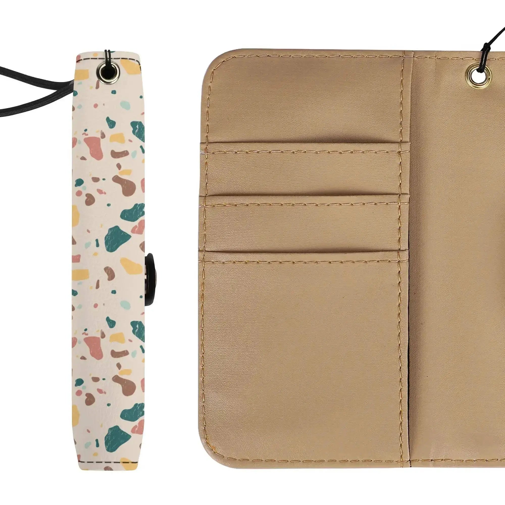 Winks Design Studio LLC terrazzo flip phone case wallet with card slots, stylish and protective for smartphones.