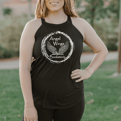 Angel Wings Bookstore Circular Halter Tank - Winks Design Studio,LLC