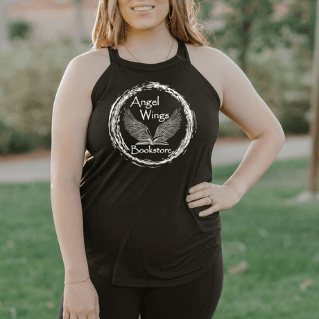 Angel Wings Bookstore Circular Halter Tank - Winks Design Studio,LLC