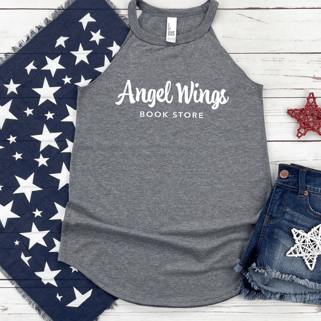 Angel Wings Bookstore Horizontal Halter Tank - Winks Design Studio,LLC