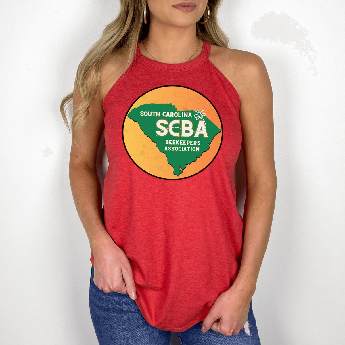 Blue Winks Design Studio LLC halter top with SCBA tank graphic, small size, stylish and casual wear.