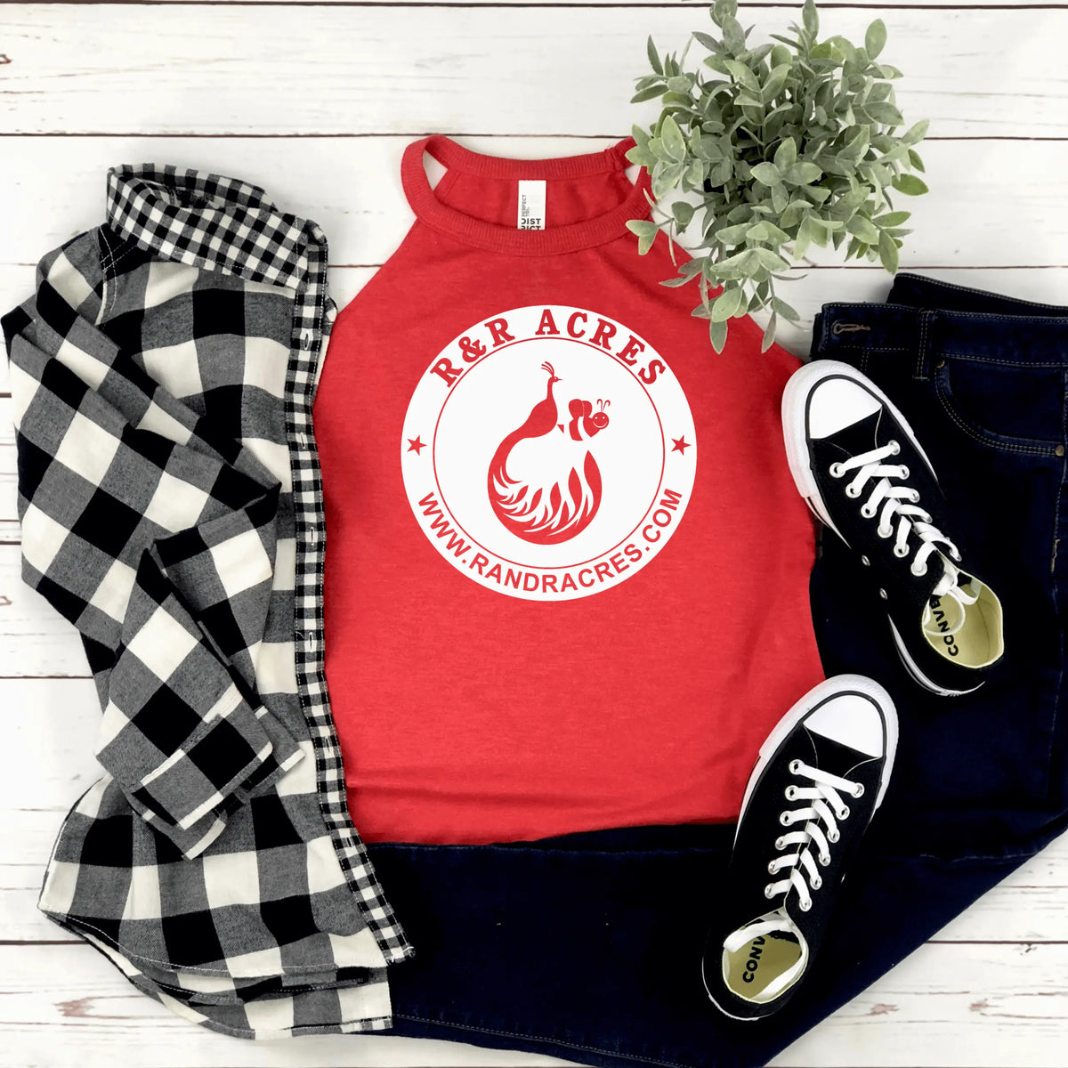 Winks Design Studio LLC R &amp; R halter tank top in small size with classic R &amp; R logo, sleeveless halter style, casual wear.