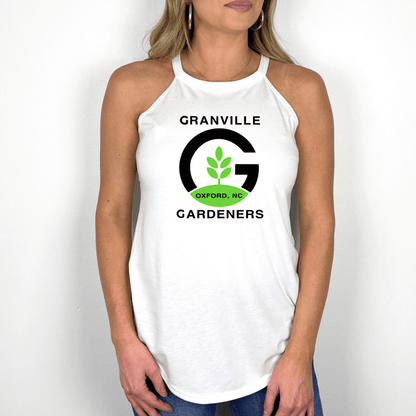 Granville Gardeners Logo Halter Tank - Winks Design Studio,LLC