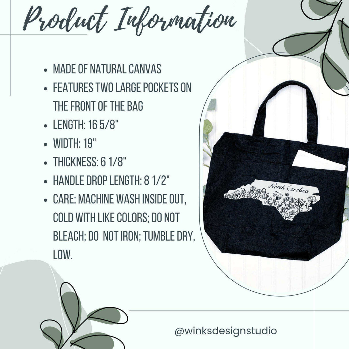 Erika's Beauty Secrets Tote with Pockets - Winks Design Studio,LLC