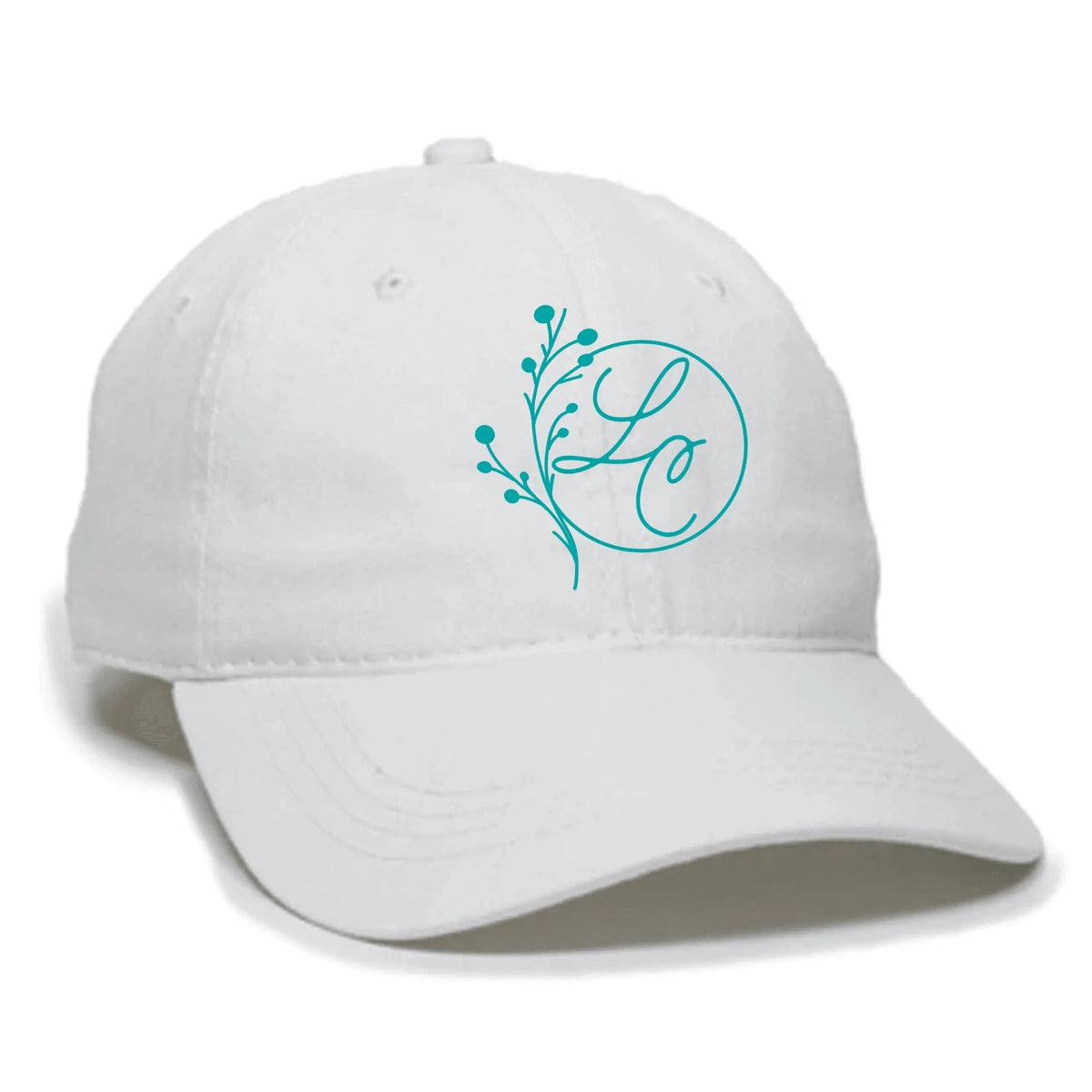 White Lydia Crouse Twill Hat by Winks Design Studio, LLC, stylish wide-brim hat with a woven twill texture.
