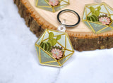 Succulent Terrarium Acrylic Keychain - Winks Design Studio,LLC