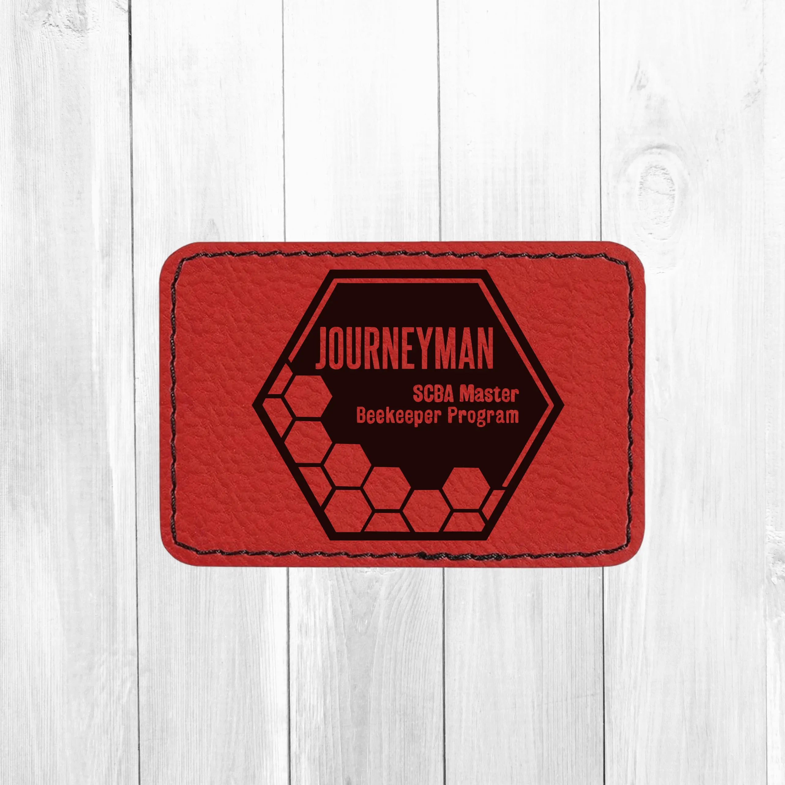 Winks Design Studio LLC SCBA Master Program leather patch with detailed embossed design for firefighter gear.