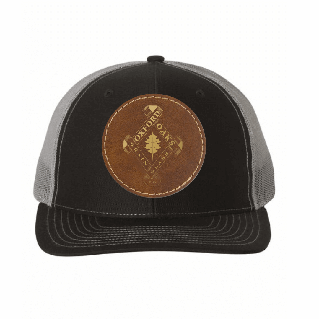 Oxford Oaks Distillery Leather Patch Hat - Winks Design Studio,LLC