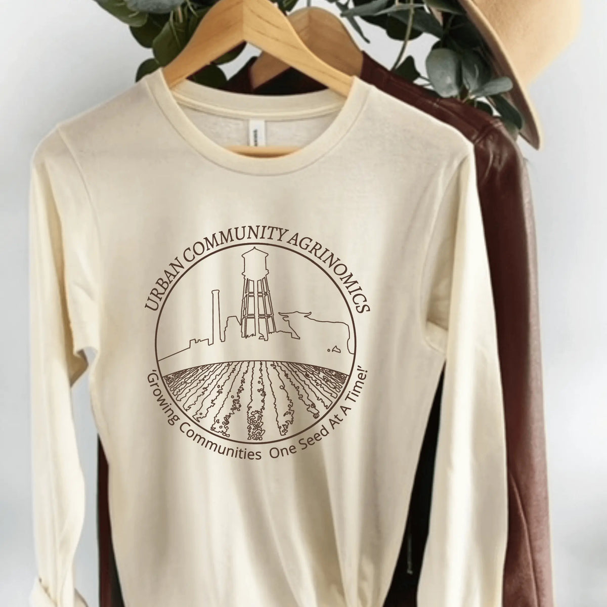 Winks Design Studio LLC UCAN Long Sleeve in military green, small size, casual long sleeve shirt with comfortable fit.