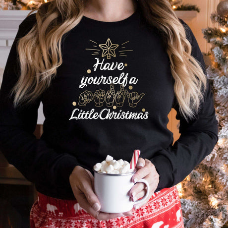 Merry Little Christmas ASL Long Sleeve - Winks Design Studio,LLC