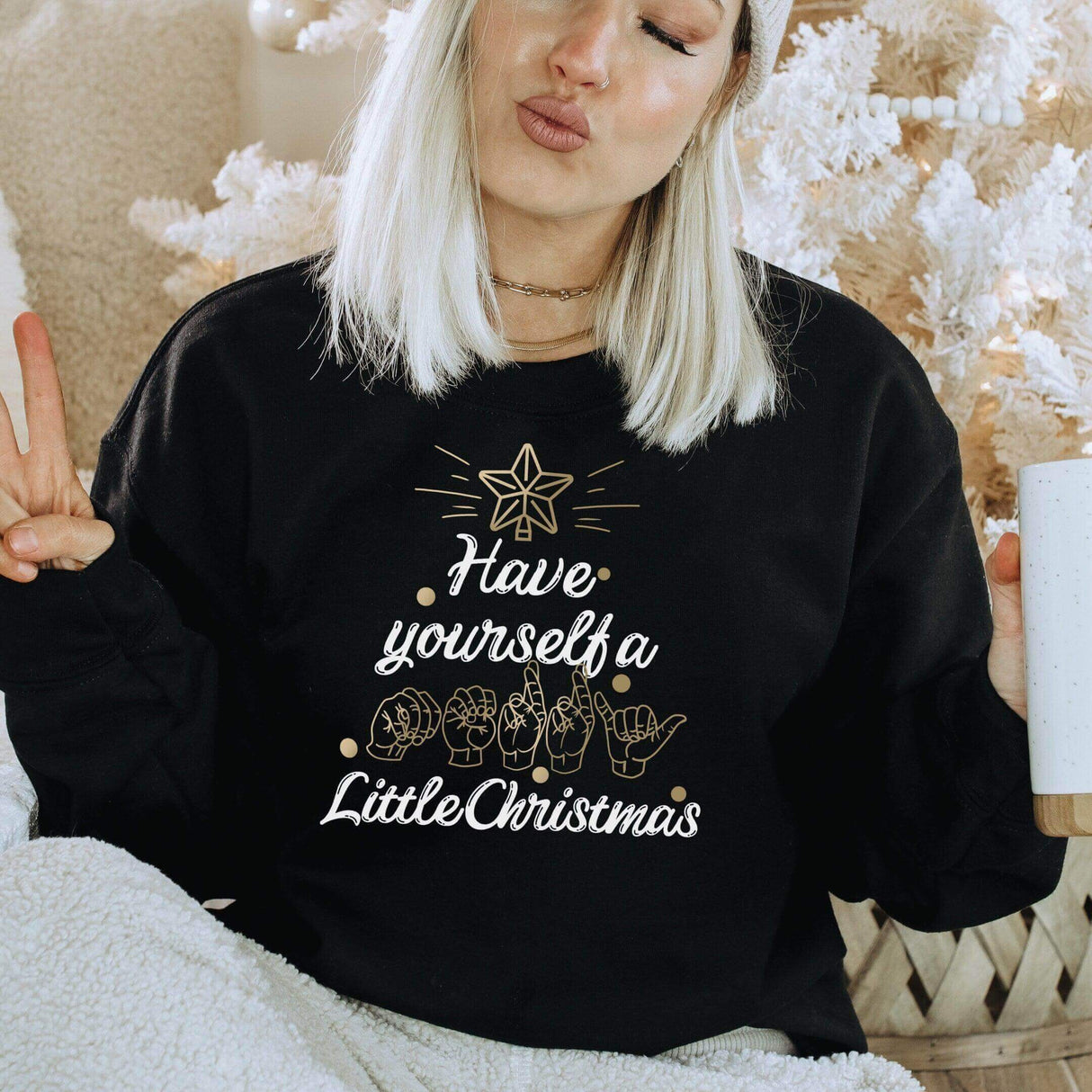 Merry Little Christmas ASL Long Sleeve - Winks Design Studio,LLC