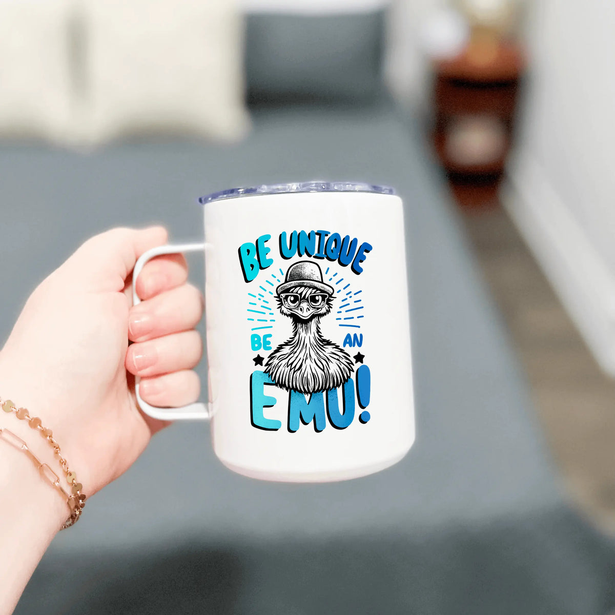 Winks Design Studio R &amp; R 13oz insulated stainless steel mug with classic logo and multiple design options.