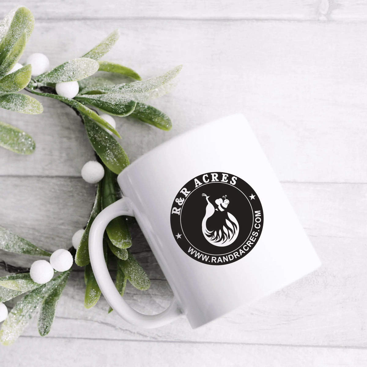 Winks Design Studio LLC R &amp; R Ceramic Mug with multiple design options, featuring a classic R &amp; R logo on white ceramic mug.