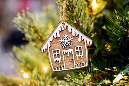 Wooden Gingerbread House Ornament - Winks Design Studio,LLC