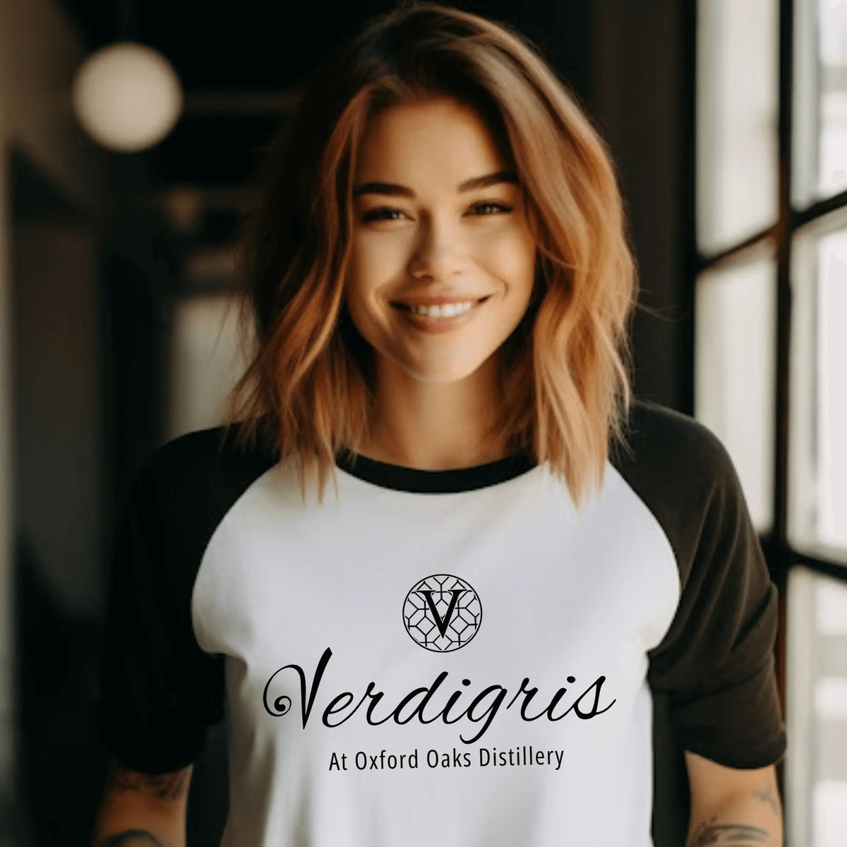 Verdigris raglan shirt by Winks Design Studio LLC featuring a greenish-blue color and casual raglan sleeve design.