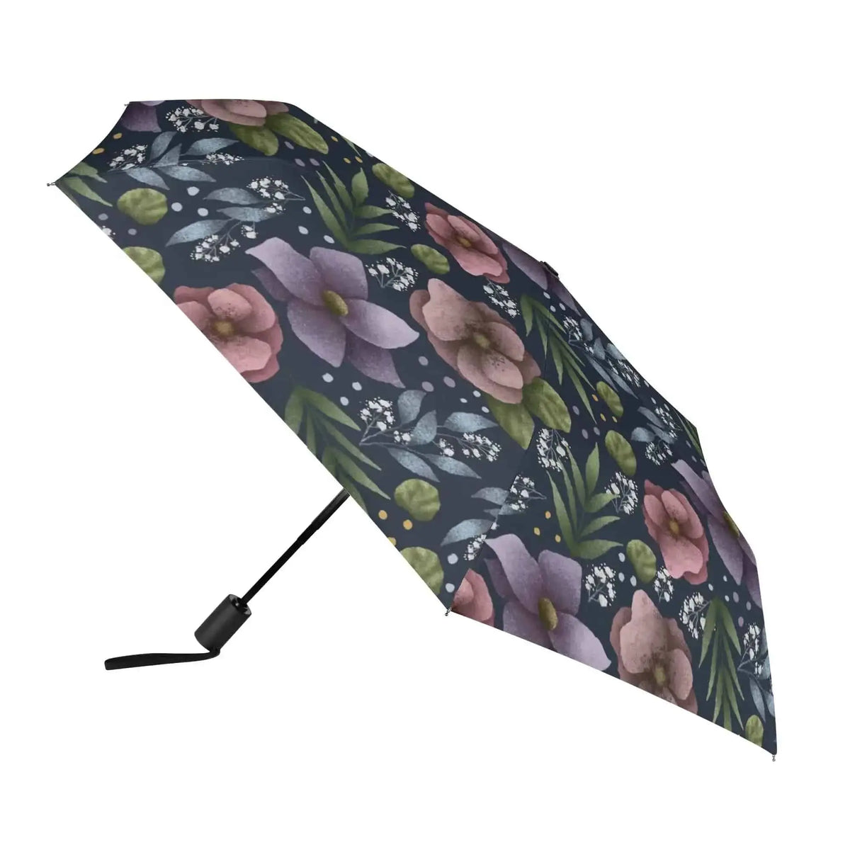 Blue Hydrangea Flower Rain Umbrella by Winks Design Studio, LLC featuring vibrant hydrangea floral pattern and sturdy canopy.