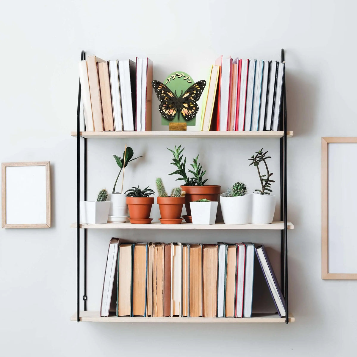 Handcrafted butterfly shelf sign by Winks Design Studio, LLC, featuring a decorative design perfect for home decor.