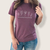 Keep Going Keep Growing Floral T-shirt - Winks Design Studio,LLC